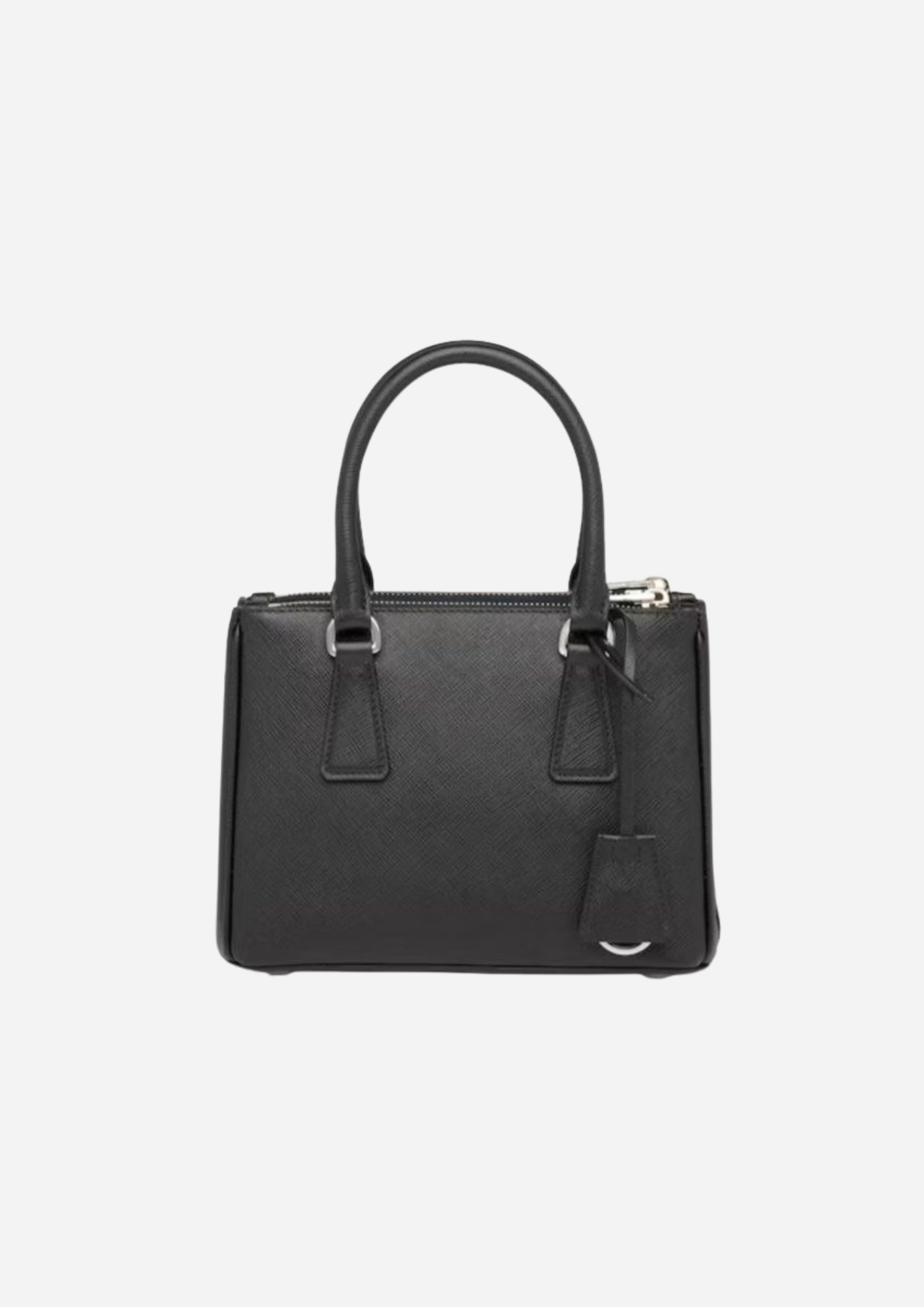 PRADA GALLERIA MINI-TASCHE AUS SCHWARZEM SAFFIANOLEDER MIT KRISTALLEN