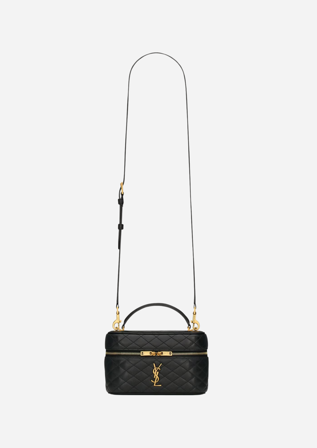 SAINT LAURENT GABY VANITY BAG MEDIUM AUS SCHWARZEM LAMMLEDER