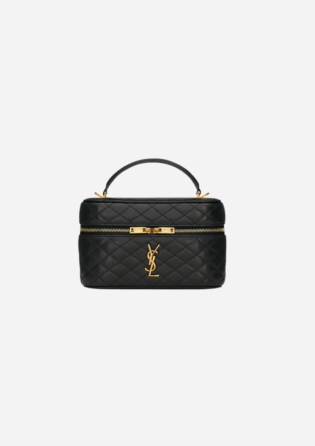 SAINT LAURENT GABY VANITY BAG MEDIUM AUS SCHWARZEM LAMMLEDER