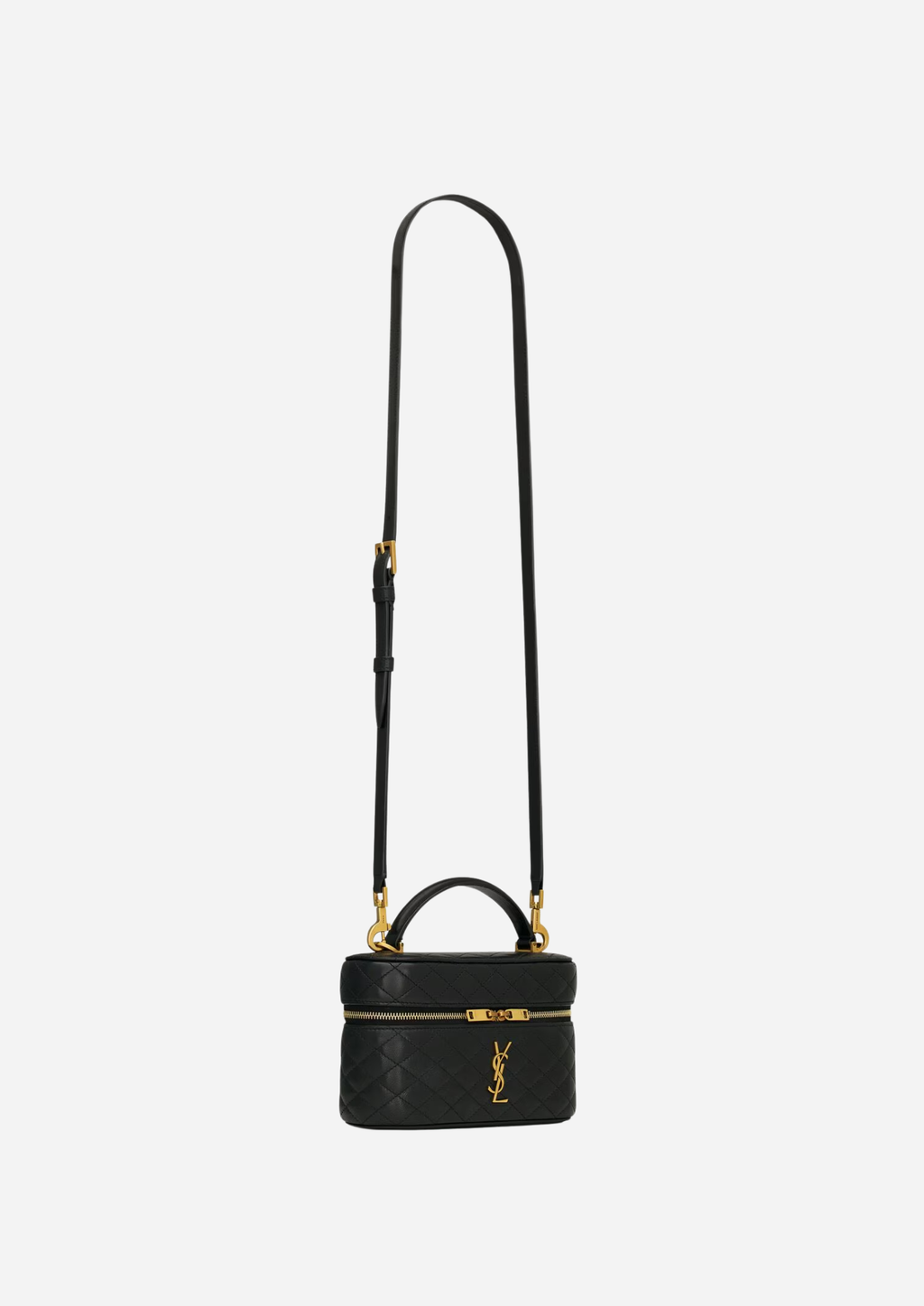 SAINT LAURENT GABY VANITY BAG MEDIUM AUS SCHWARZEM LAMMLEDER