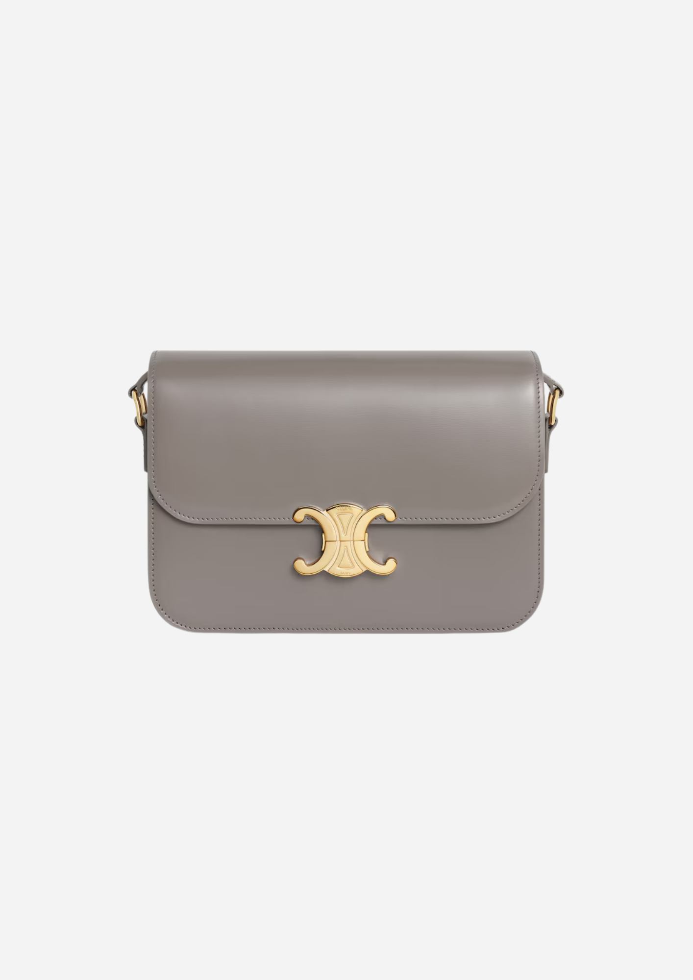 CELINE BORSA TRIOMPHE CLASSIQUE IN PELLE DI VITELLO LUCIDA GRIGIO