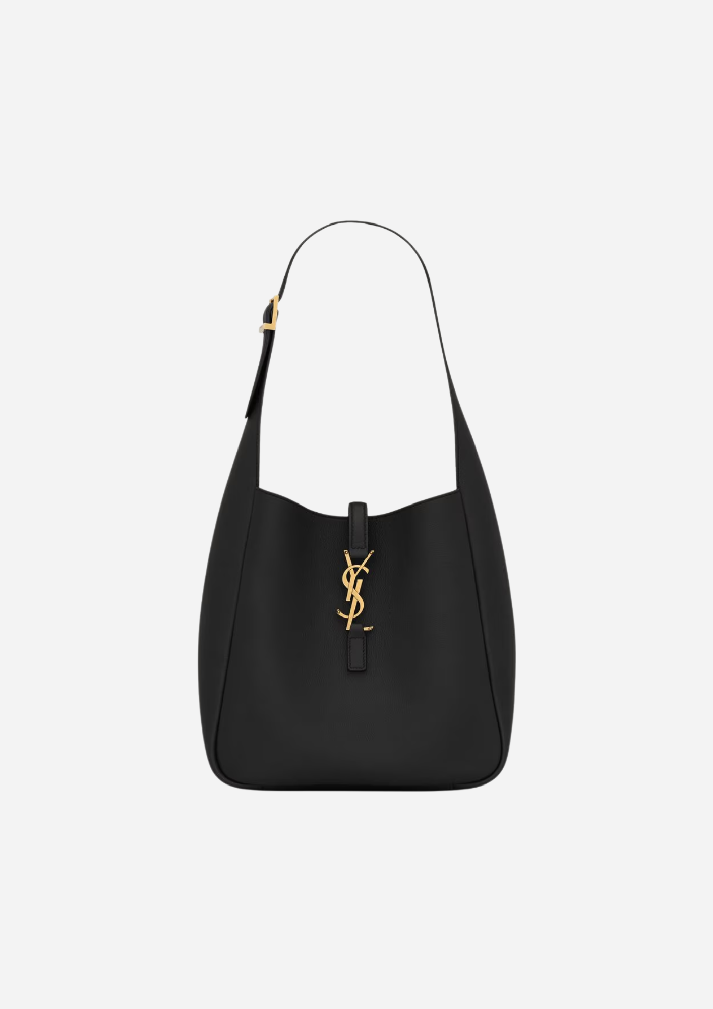 Saint Laurent Borsa Le 5 À 7 Small Morbida in Pelle Martellata Nera