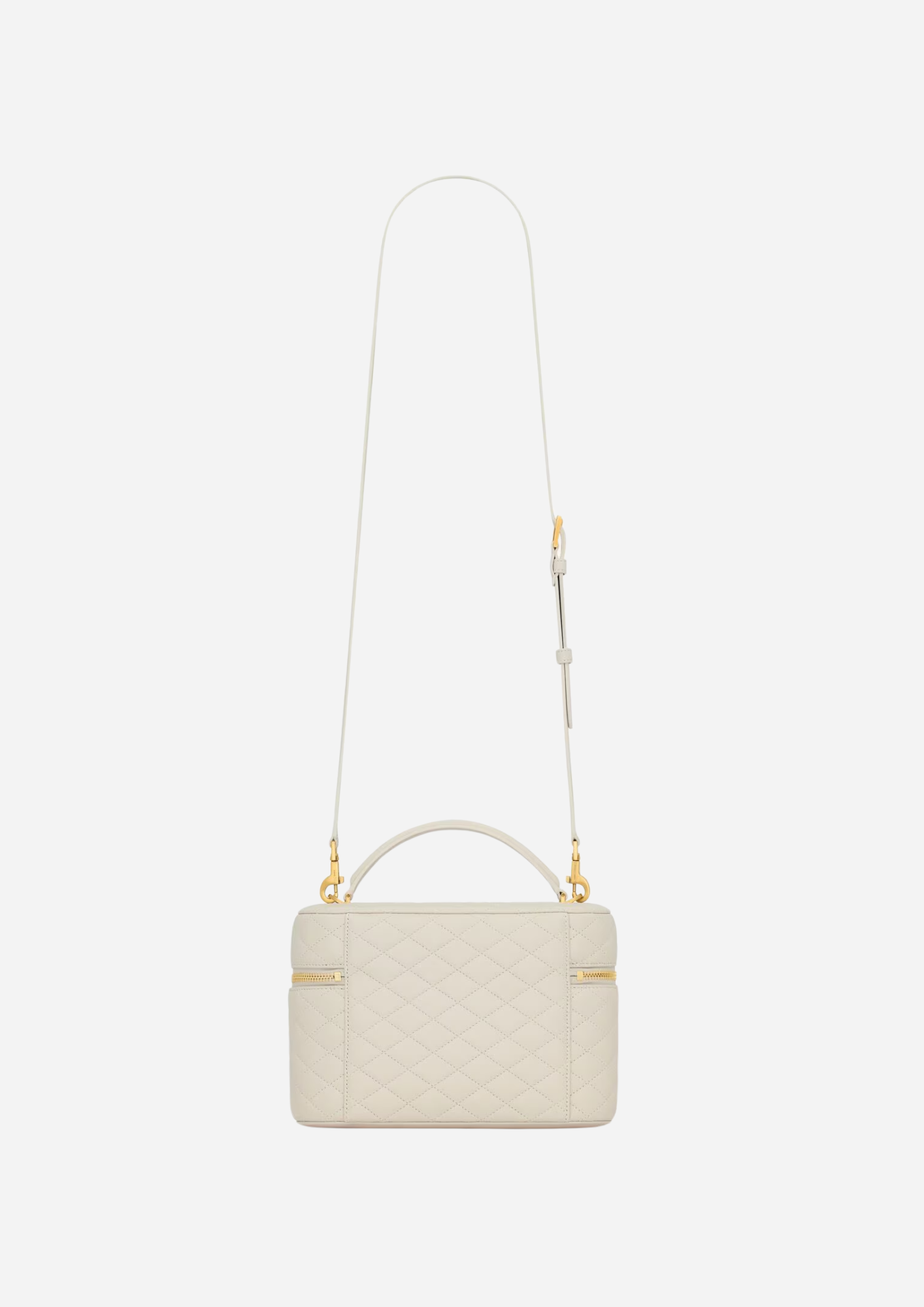 Saint Laurent Borsa Gaby Vanity Large in Pelle di Agnello Bianca