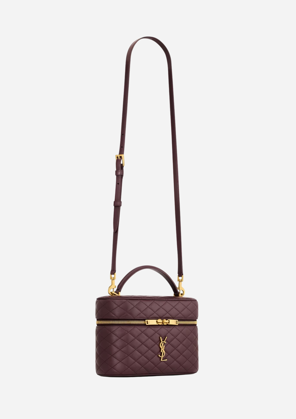 Saint Laurent Borsa Gaby Vanity Large in Pelle di Agnello Rouge Cabernet