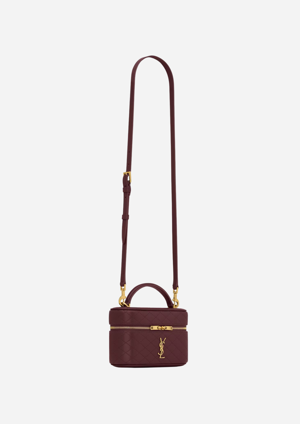 Saint Laurent Borsa Gaby Vanity Medium in Pelle di Agnello Rouge Cabernet