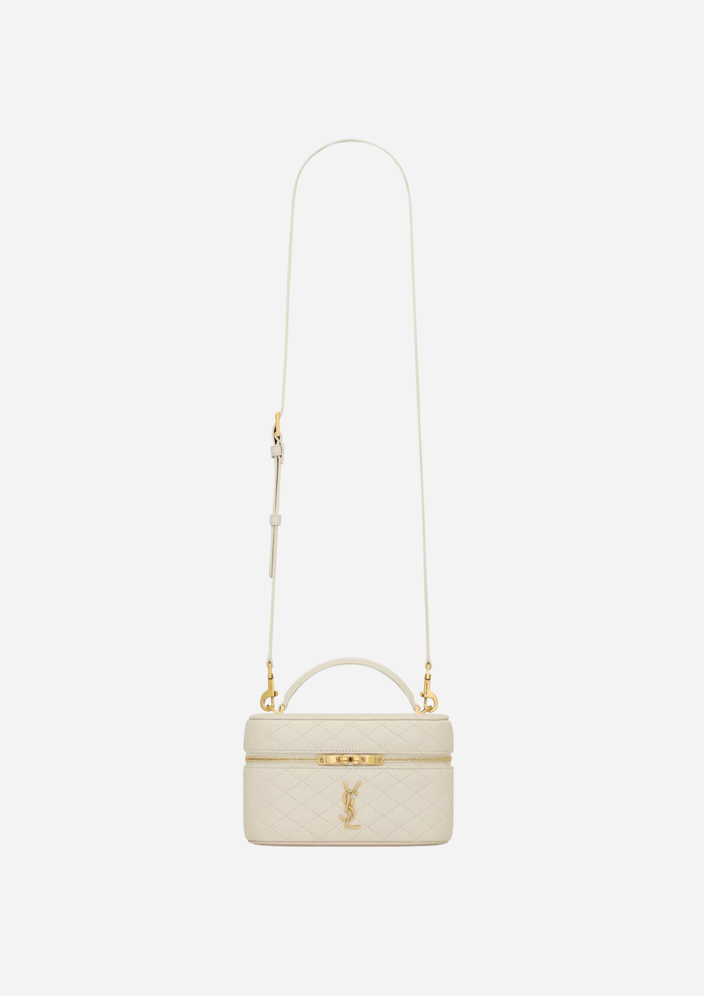 Saint Laurent Borsa Gaby Vanity Medium in Pelle di Agnello Bianca