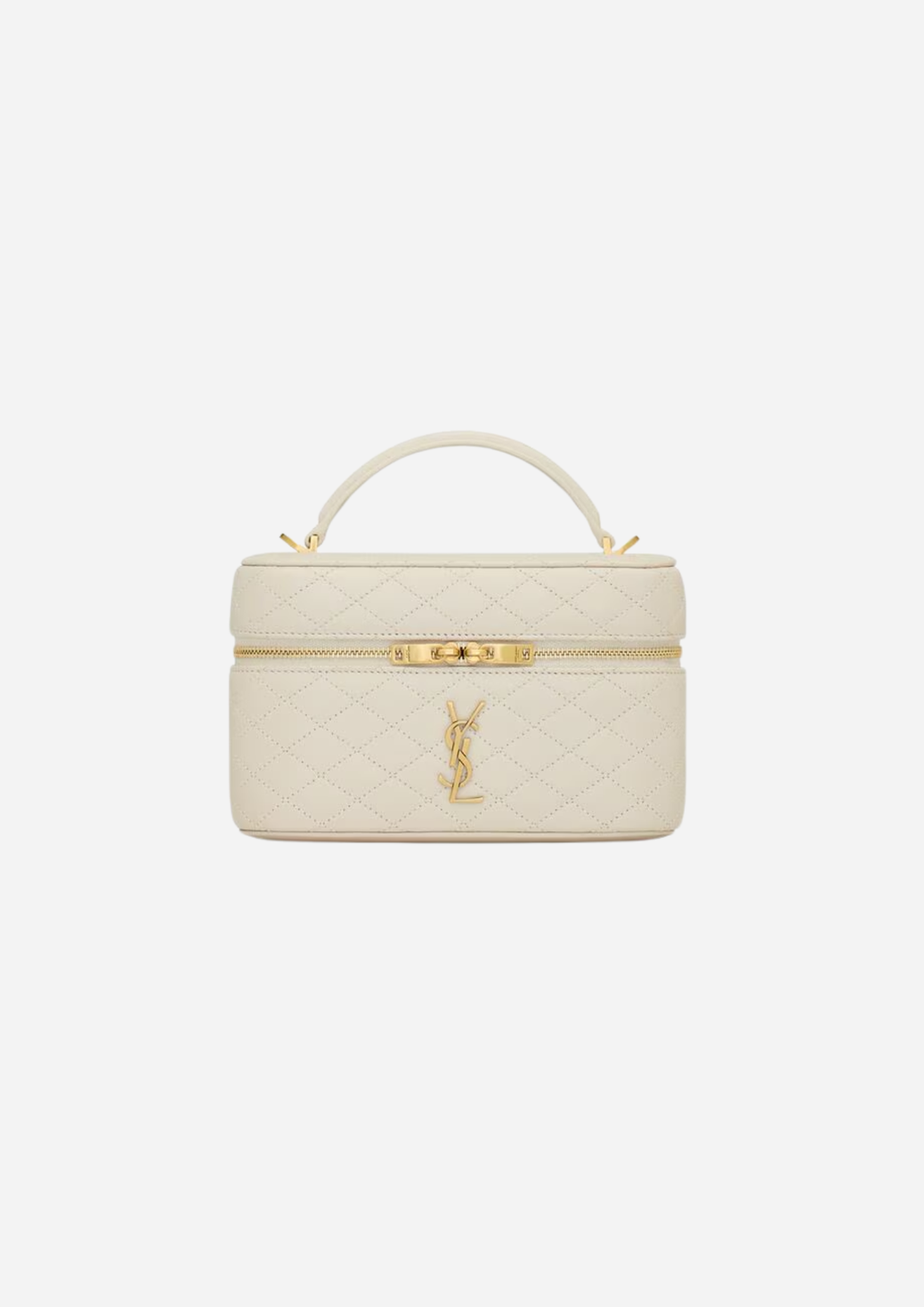 Saint Laurent Borsa Gaby Vanity Medium in Pelle di Agnello Bianca
