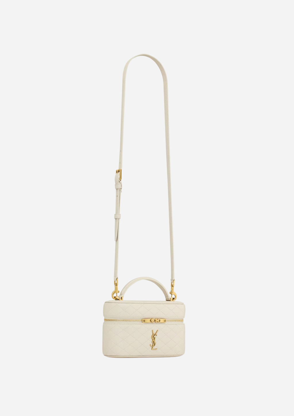 Saint Laurent Borsa Gaby Vanity Medium in Pelle di Agnello Bianca