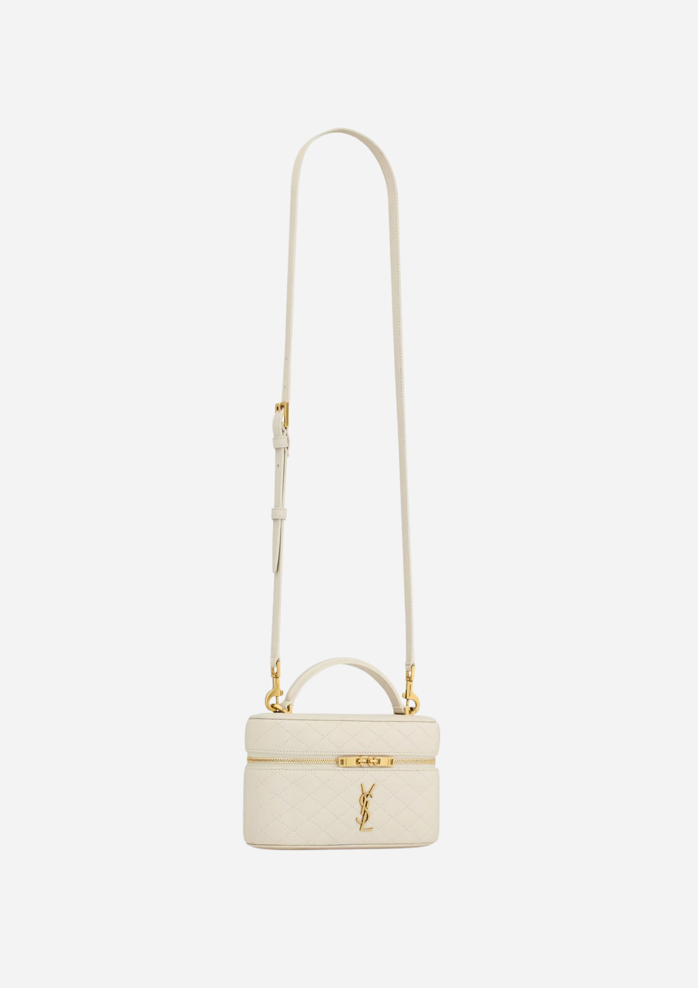 Saint Laurent Borsa Gaby Vanity Medium in Pelle di Agnello Bianca