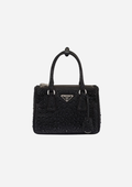 Prada Borsa Galleria Mini in Raso con Cristalli Neri