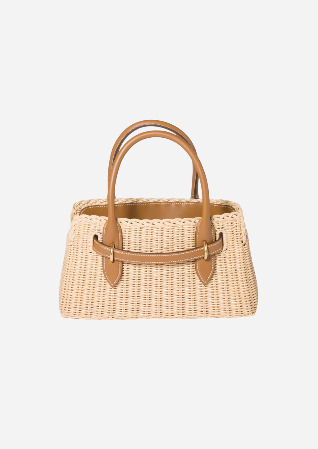 Miu Miu Borsa a Mano Aventure in Midollino e Pelle Caramel