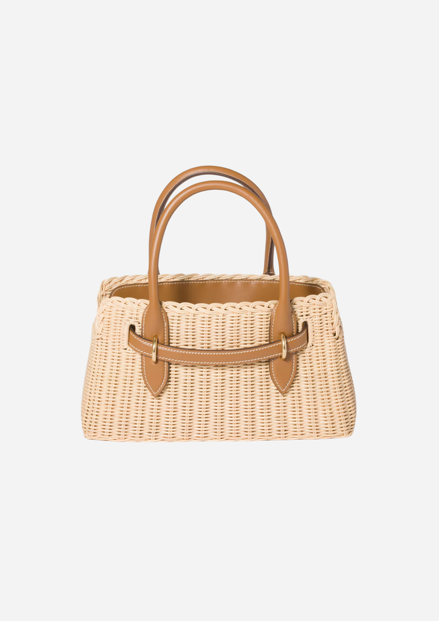 Miu Miu Borsa a Mano Aventure in Midollino e Pelle Caramel