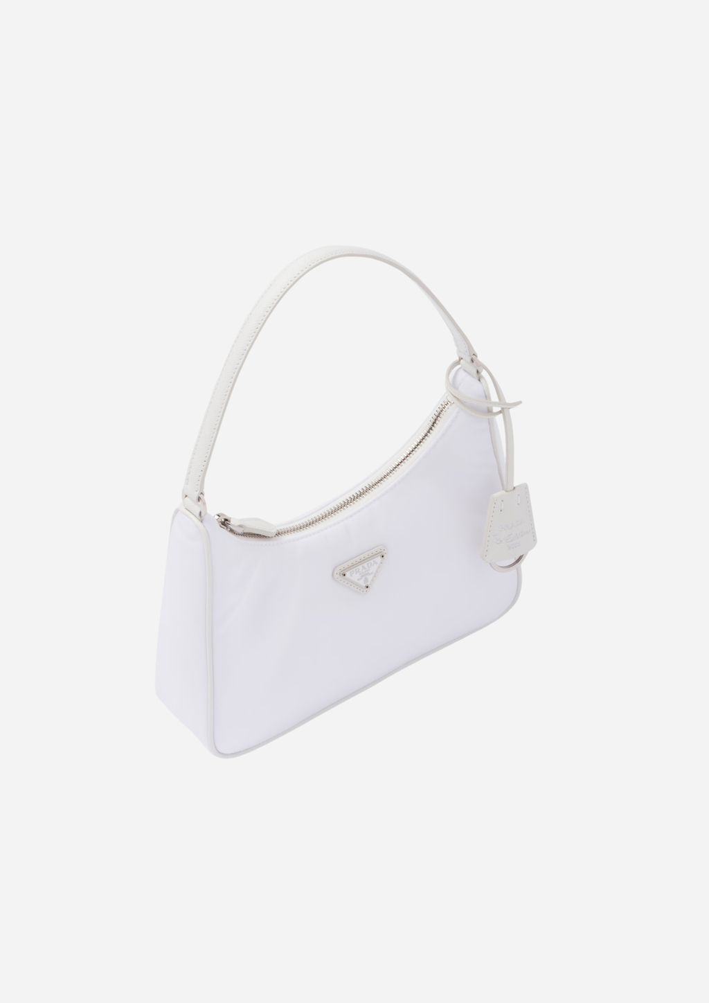 Prada Borsa Mini Re-Edition 2005 in Re-Nylon e Saffiano Bianca