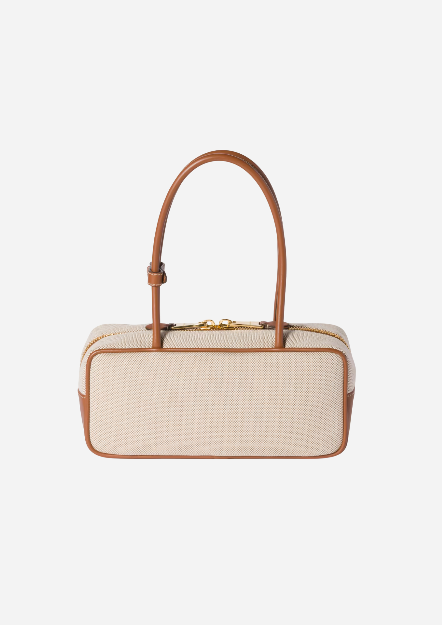 Miu Miu Borsa Beau Small in Canvas e Pelle Beige