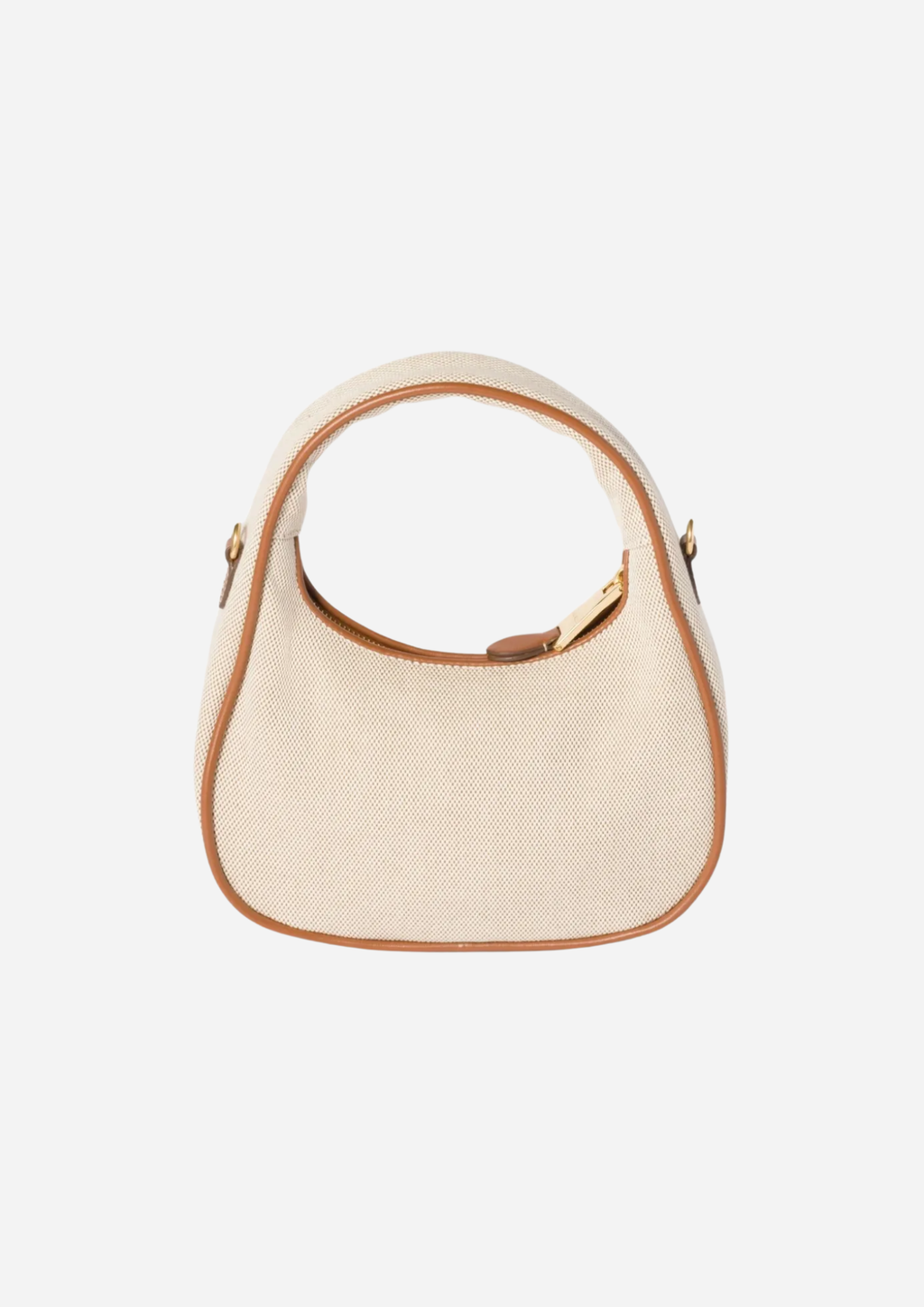 Miu Miu Borsa Hobo Small Tote Wander in Canvas e Pelle Beige