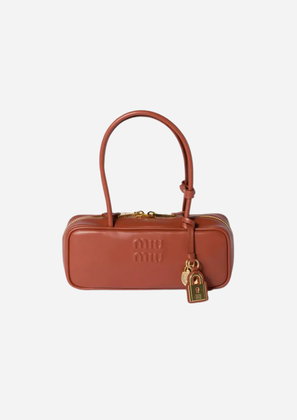 Miu Miu Borsa Beau in Pelle Rust