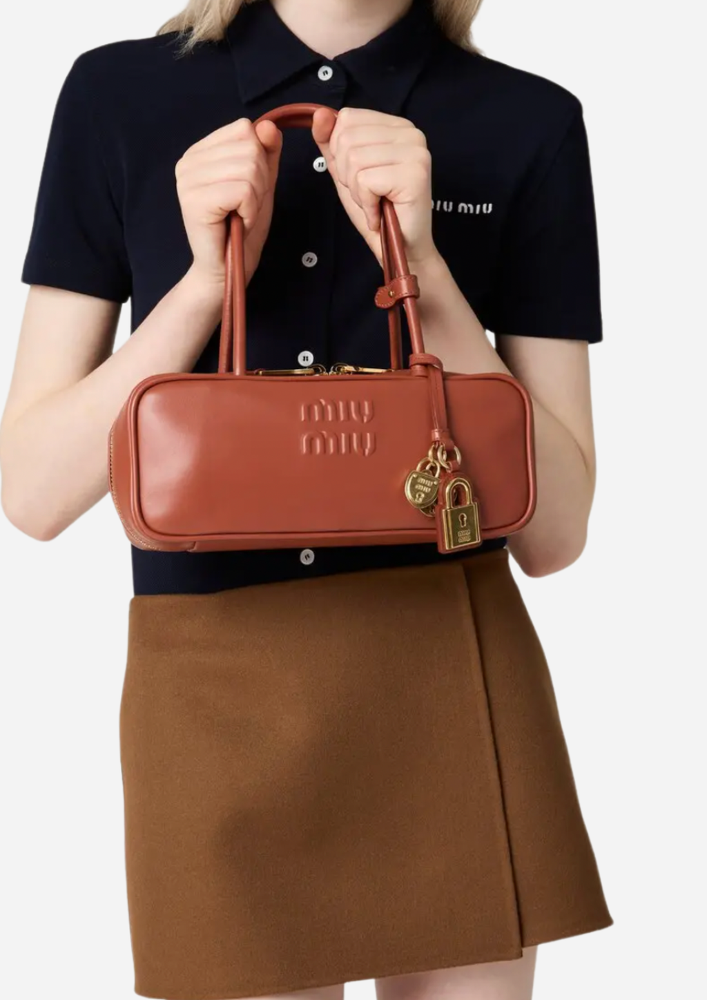 Miu Miu Borsa Beau in Pelle Rust