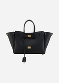 Balenciaga Bel Air Nera in Pelle di Vitello con Dettagli Dorati