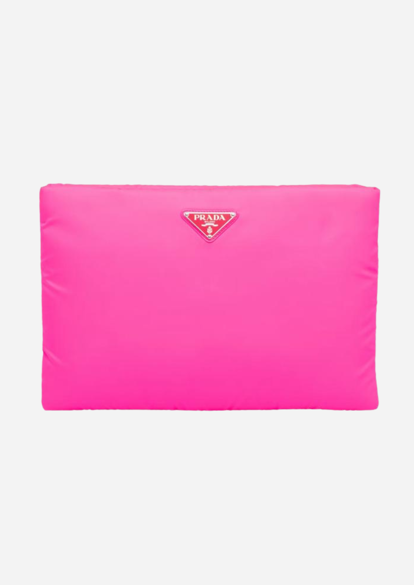 Prada Pochette Nylon Fuxia 2019 con Logo Triangolo