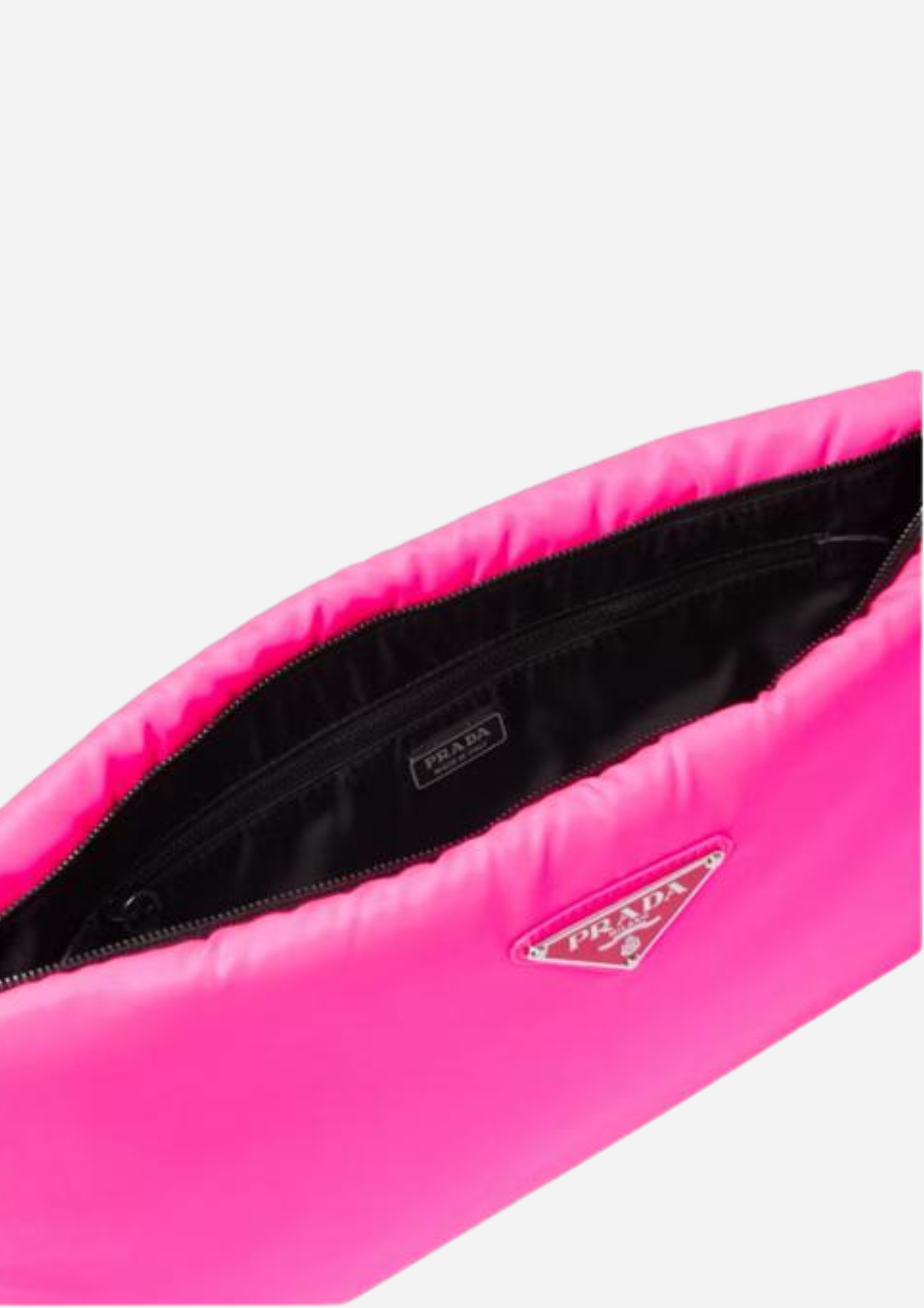 Prada Pochette Nylon Fuxia 2019 con Logo Triangolo