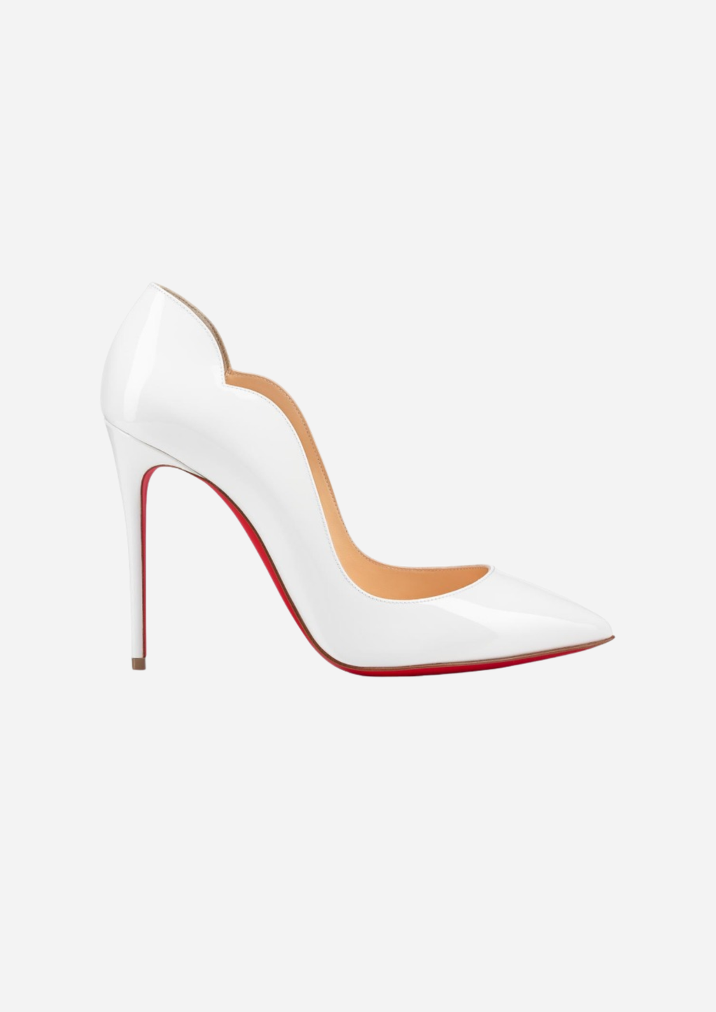 Christian Louboutin Hot Chick Décolleté 100 mm in Pelle Verniciata Bianca