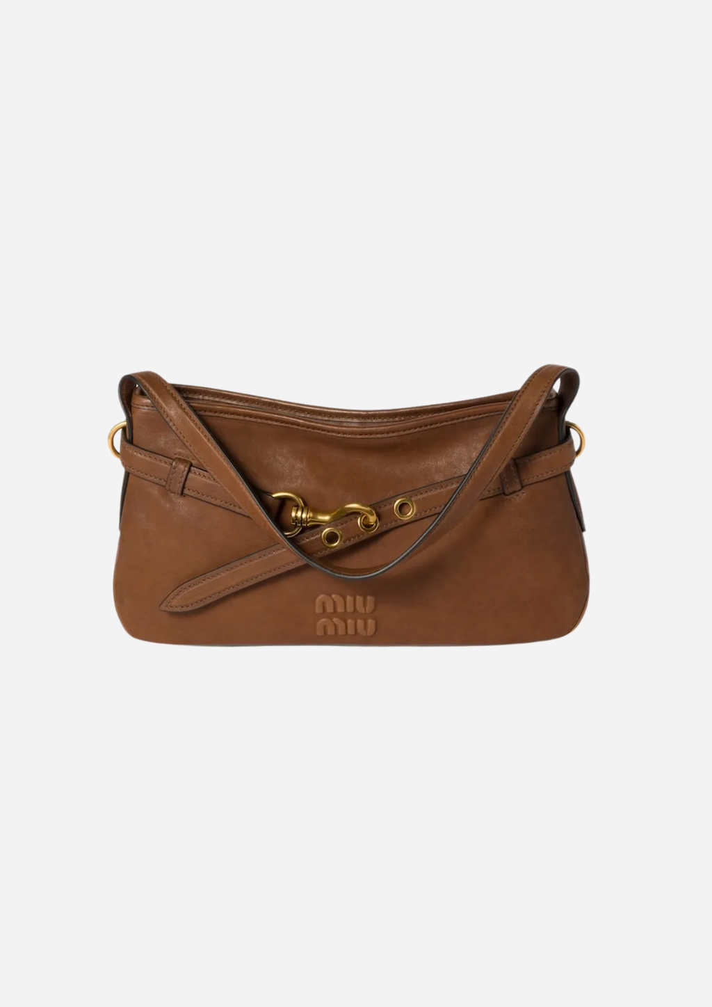 Miu Miu Aventure Marrone in Pelle di Agnello, vista frontale