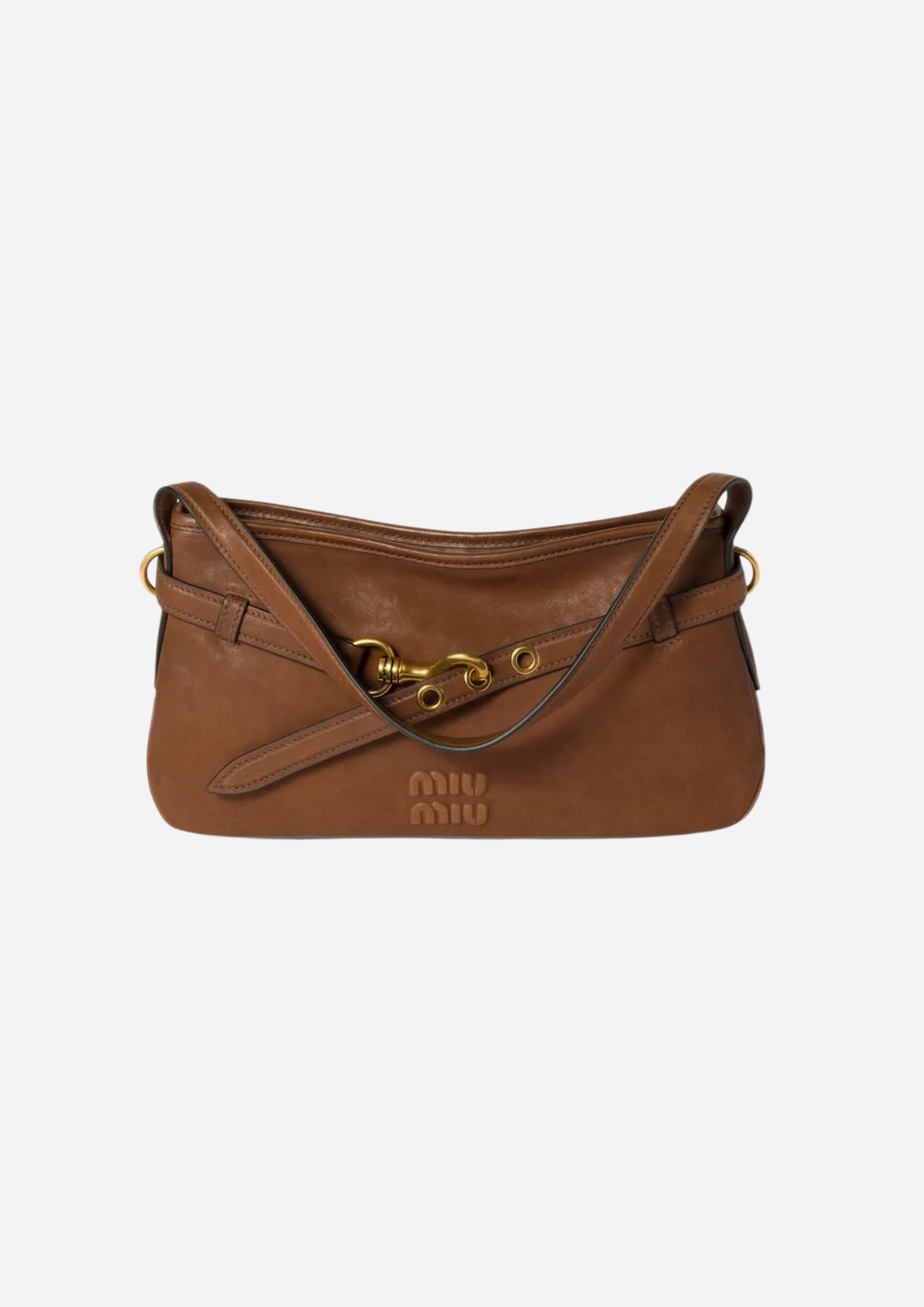 Miu Miu Aventure Marrone in Pelle di Agnello, vista frontale