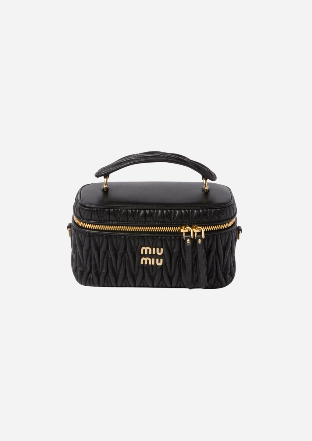 Miu Miu Vanity Bag Nera in Nappa Matelassé, vista frontale