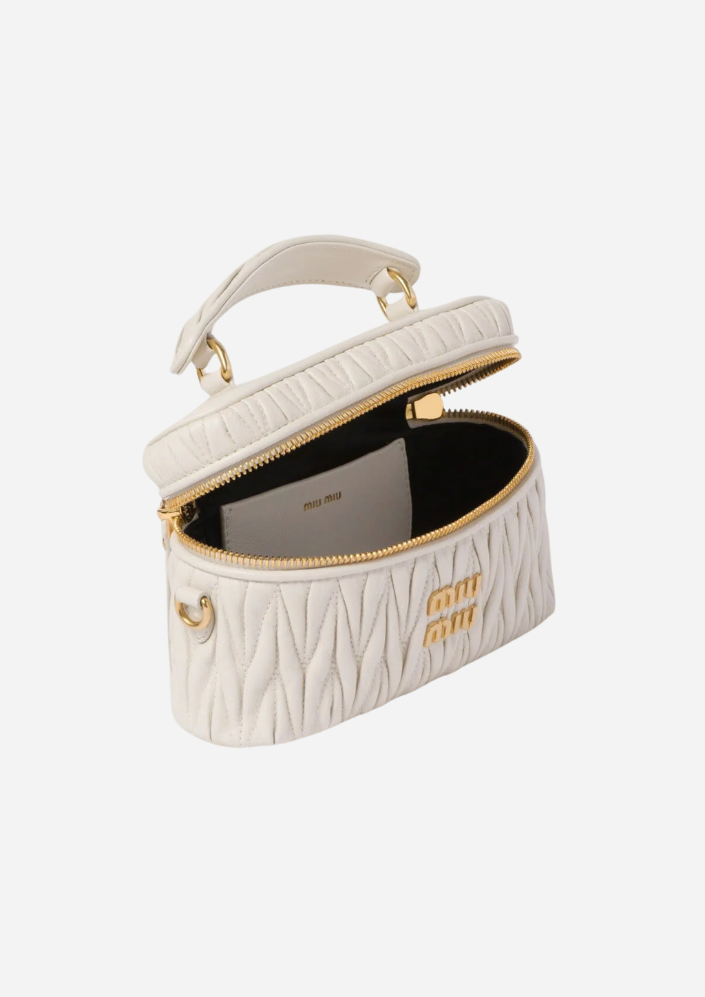 Miu Miu Vanity Bag Bianca in Nappa Matelassé, vista posteriore