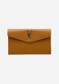 Saint Laurent Pochette Uptown Marrone in Pelle di Vitello, vista frontale