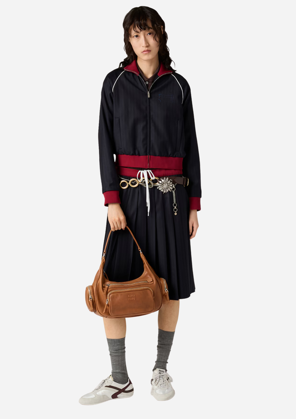Miu Miu Pocket Borsa Caramello in Nappa Multitasche