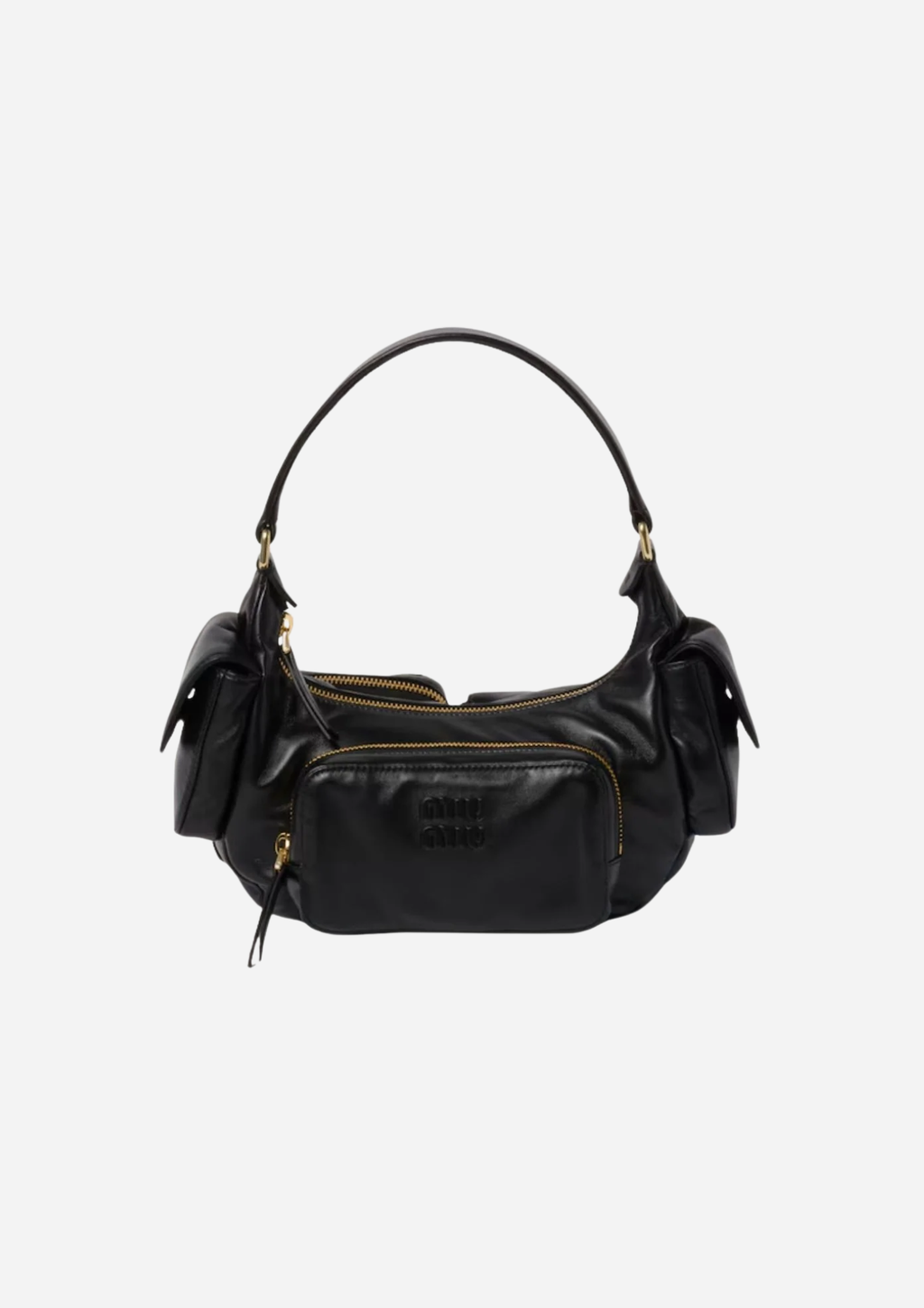 Miu Miu Pocket Borsa Nera in Nappa Multitasche