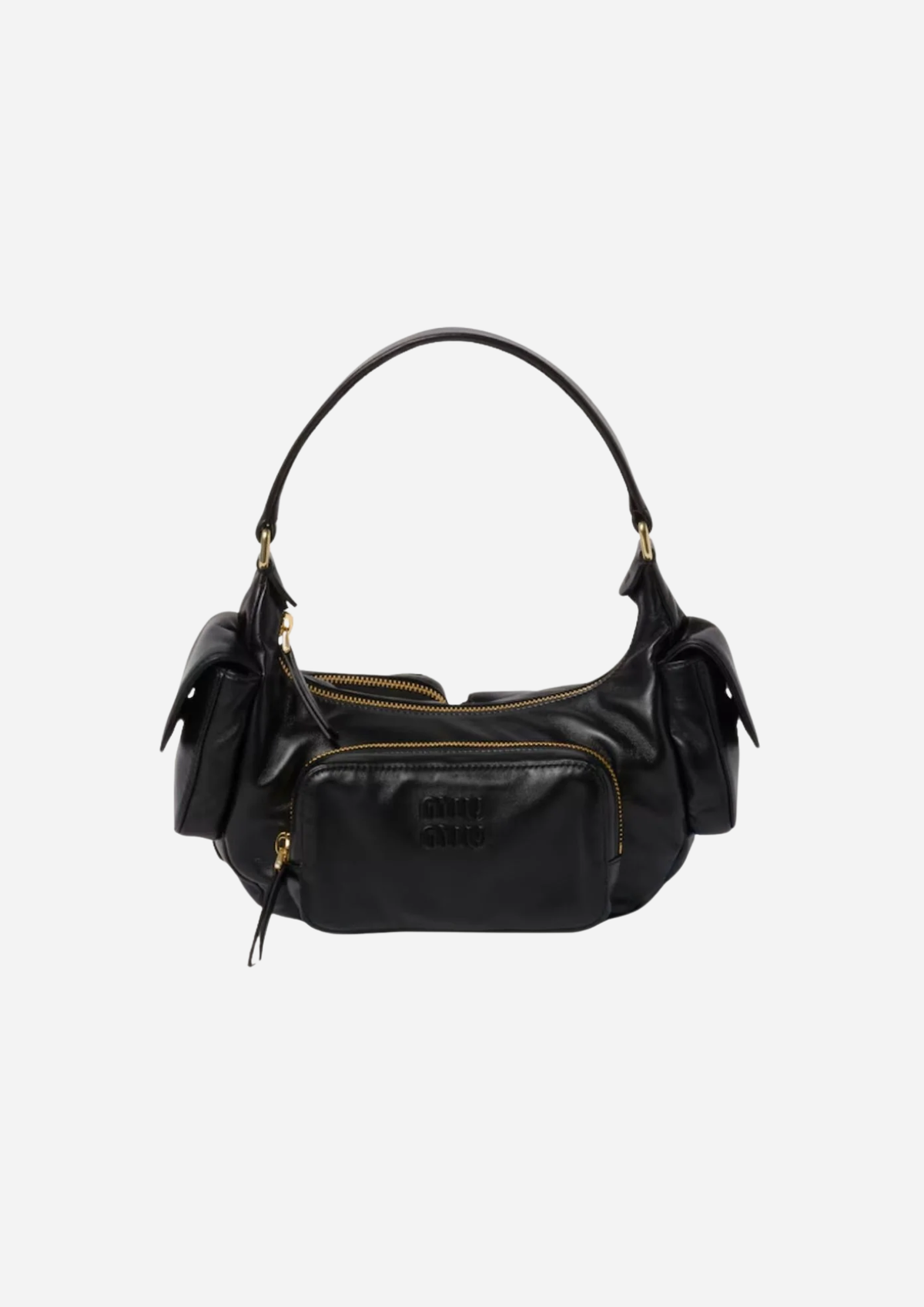 Miu Miu Pocket Borsa Nera in Nappa Multitasche
