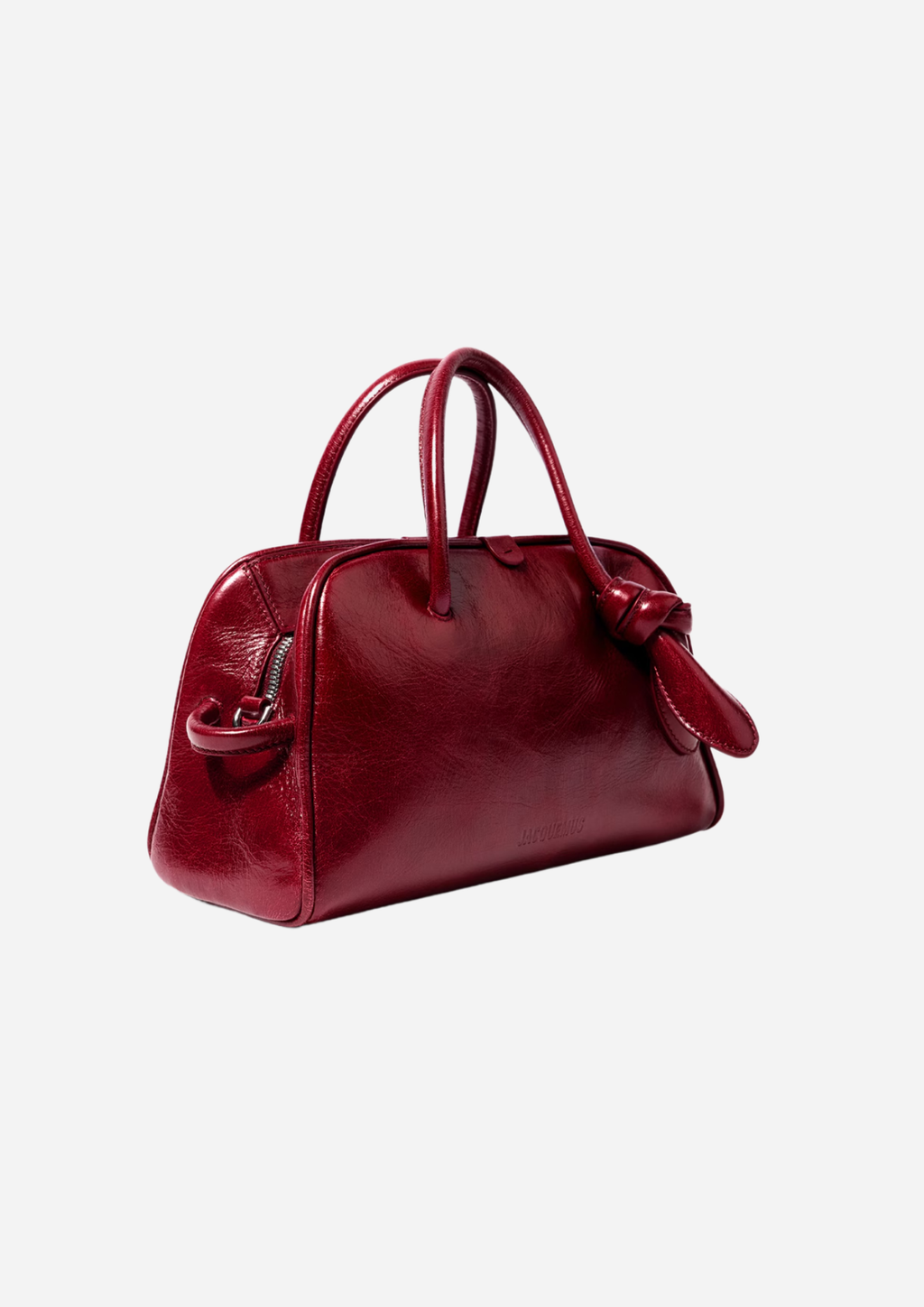 Jacquemus Turismo Piccola Burgundy in Pelle Lucida