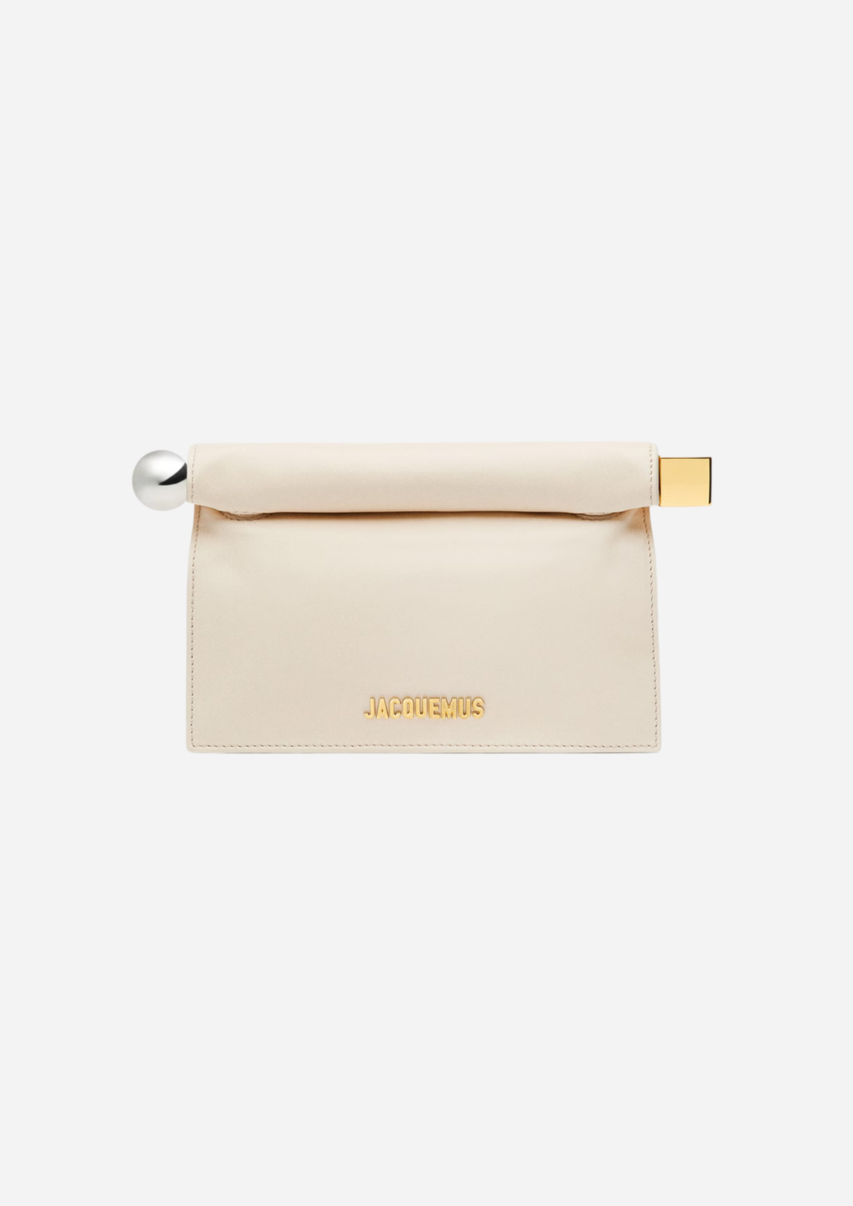 Jacquemus Piccola Pochette Rond Carré Light Ivory in Nappa