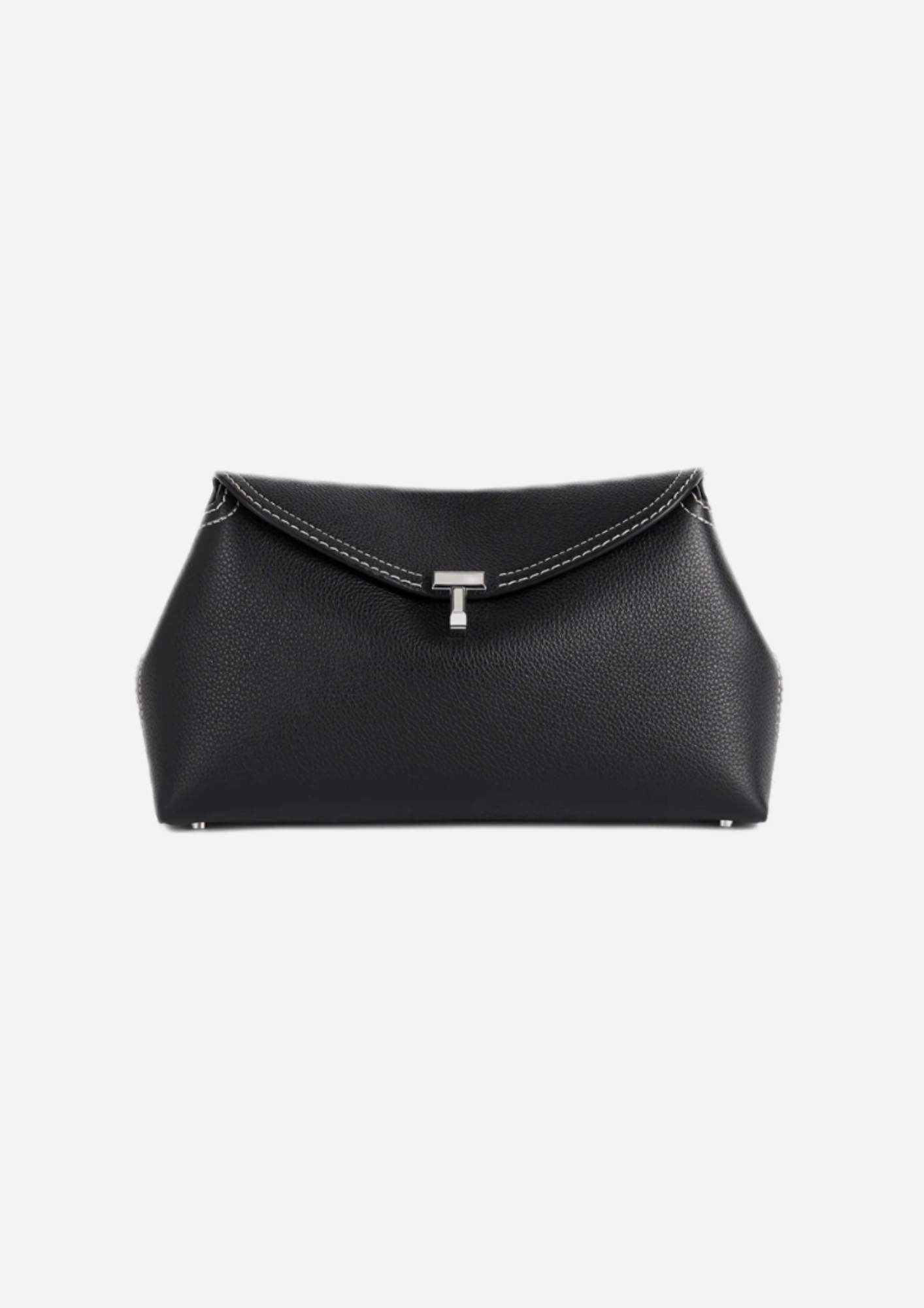 TOTEME CLUTCH T-LOCK NERO BATTUTO