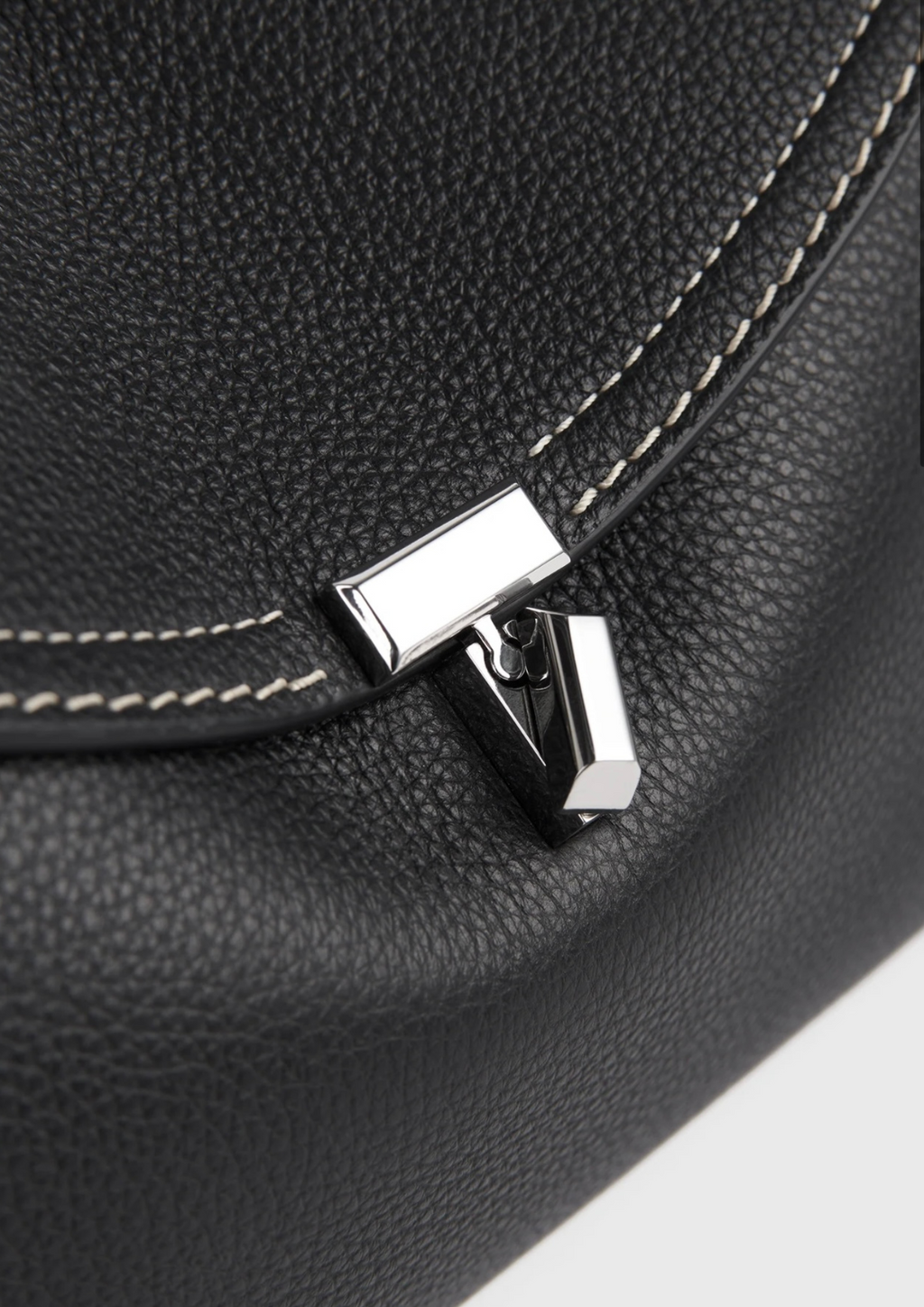 TOTEME CLUTCH T-LOCK NERO BATTUTO