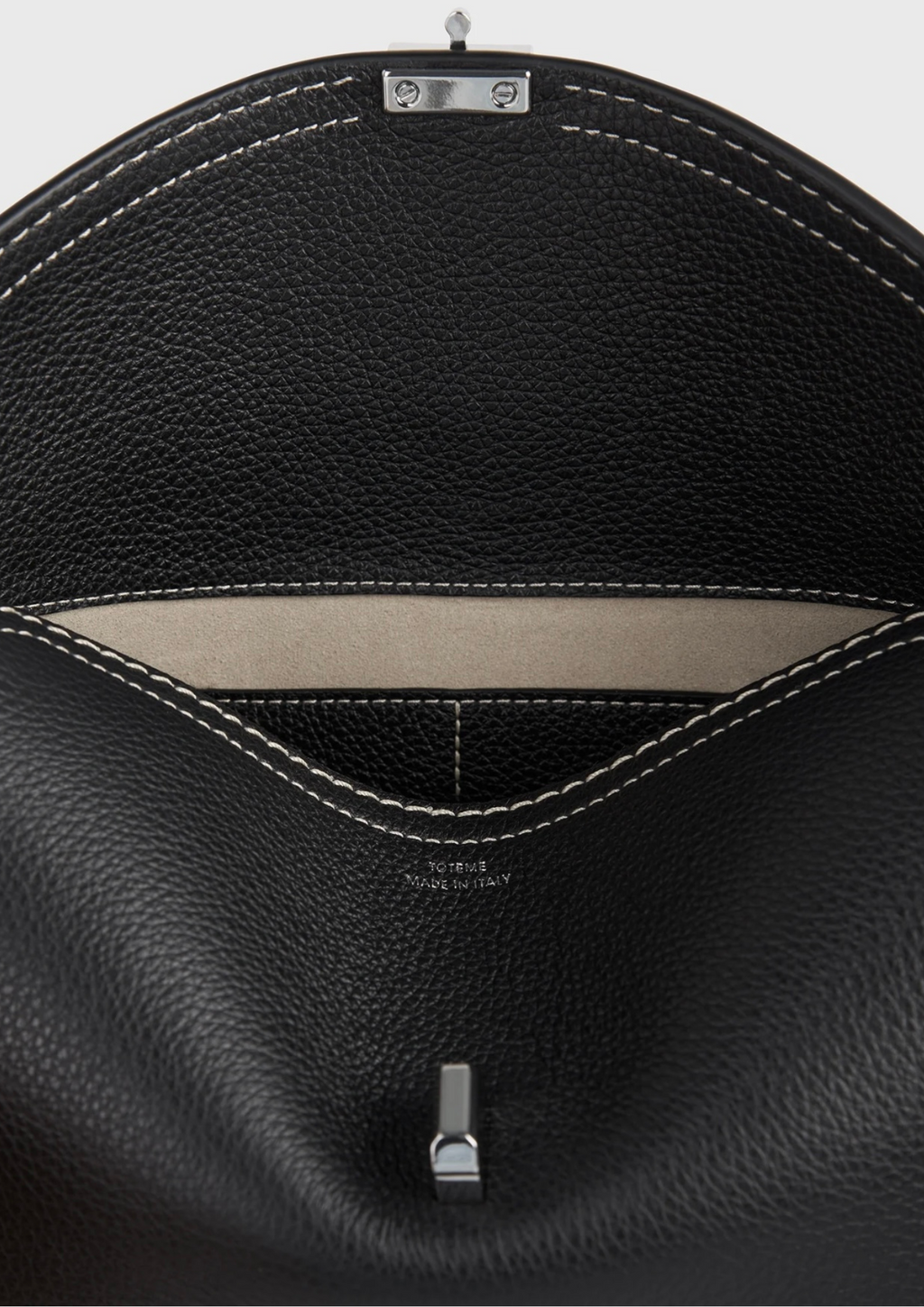 TOTEME CLUTCH T-LOCK NERO BATTUTO
