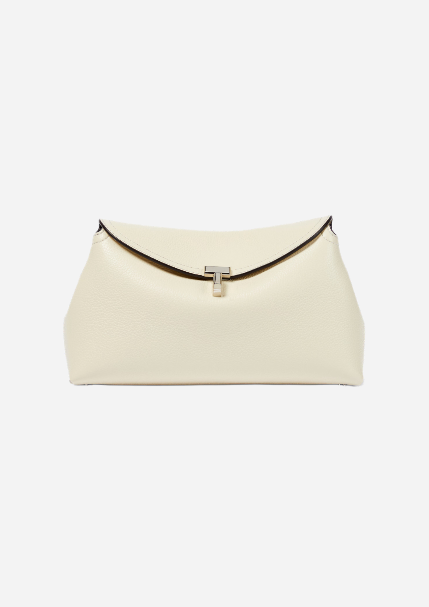 TOTEME CLUTCH T-LOCK BIANCO BATTUTO