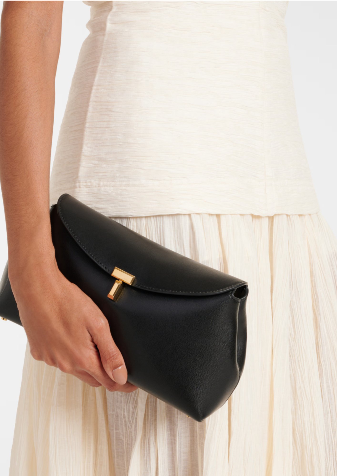 TOTEME CLUTCH T-LOCK NERO LUCIDO