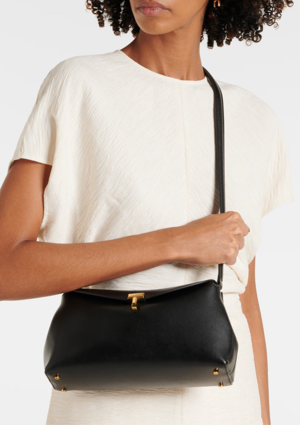 TOTEME CLUTCH T-LOCK NERO LUCIDO