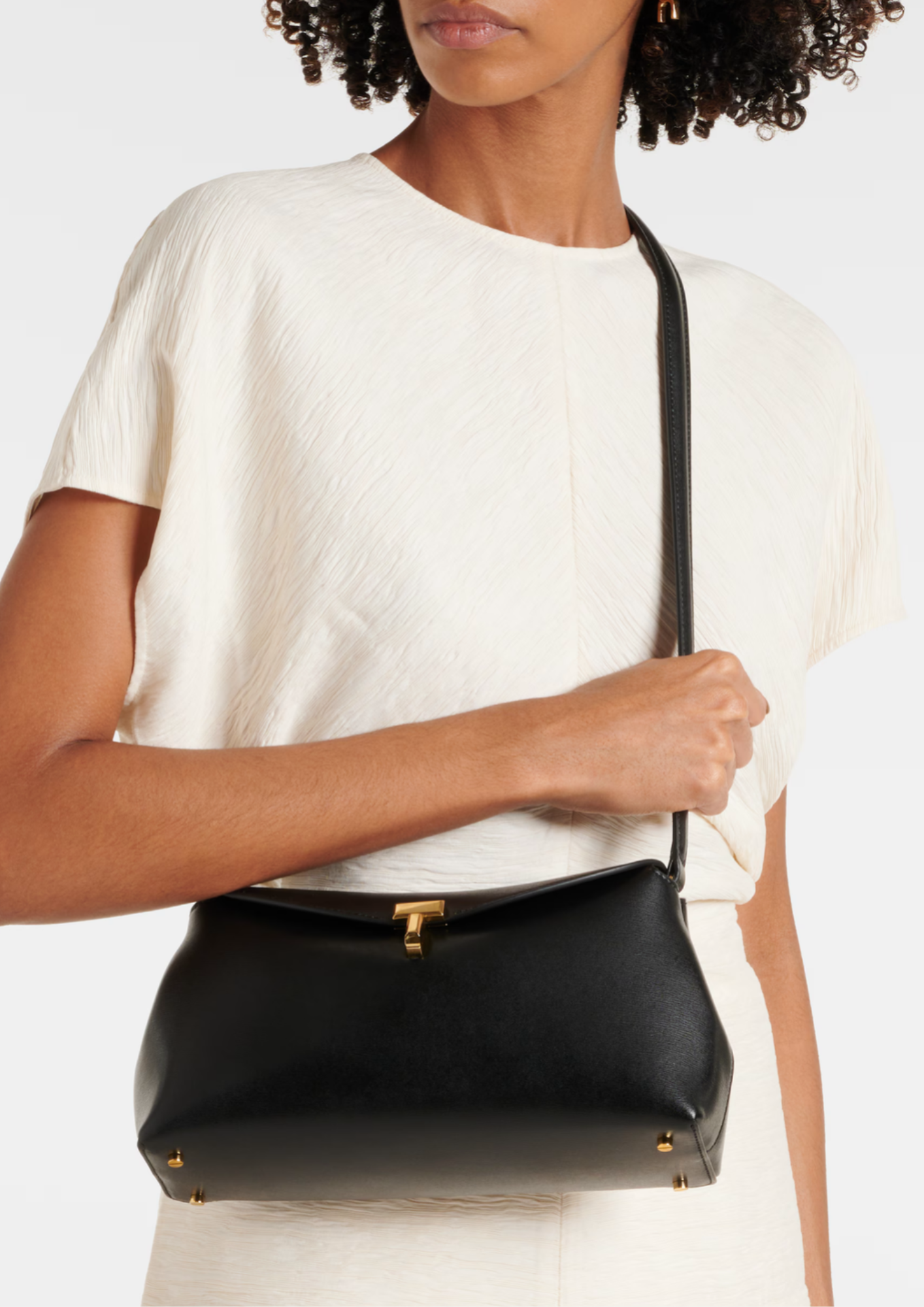 TOTEME CLUTCH T-LOCK NERO LUCIDO