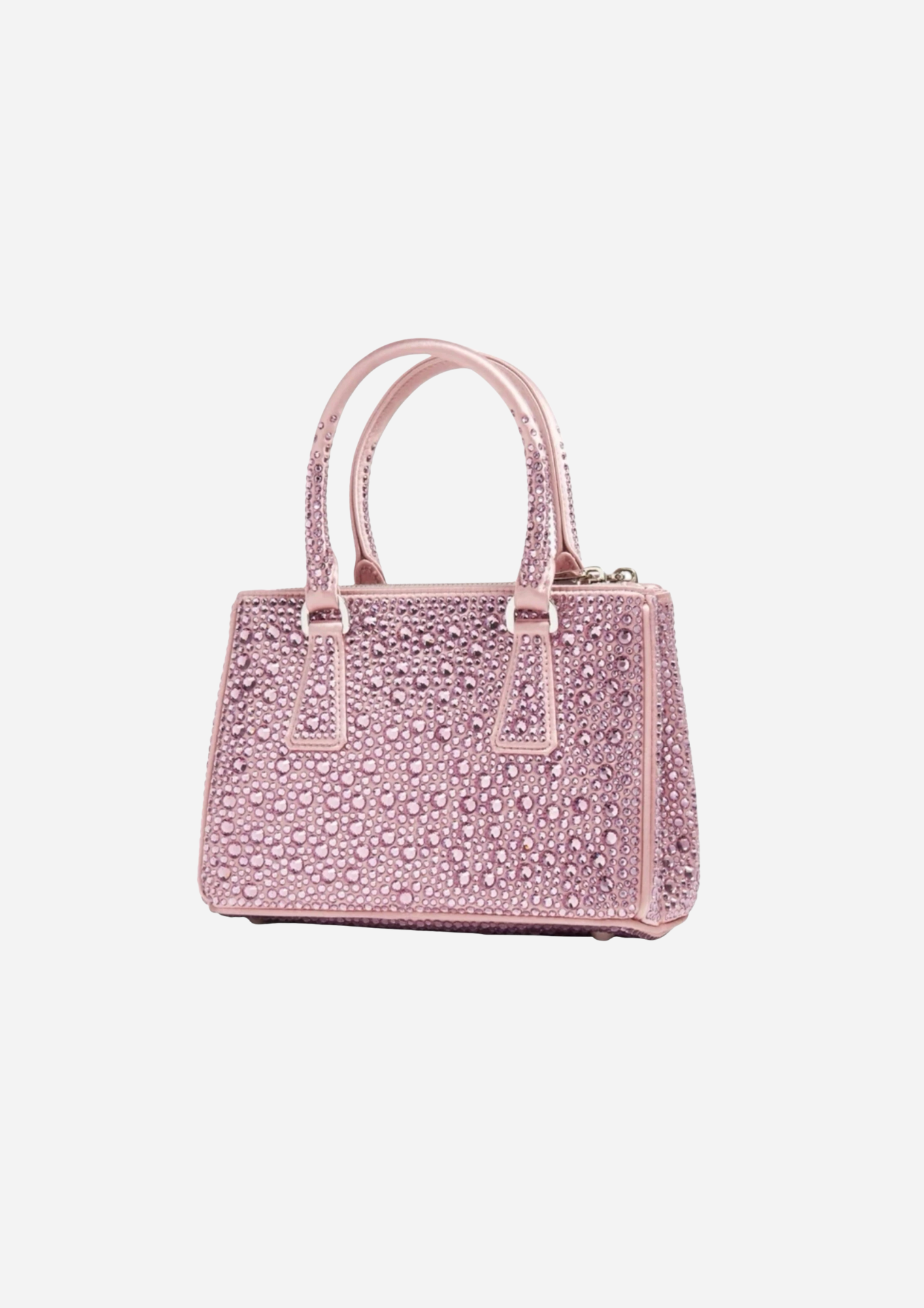 BORSA PRADA GALLERIA MINI IN RASO CON CRISTALLI ROSA