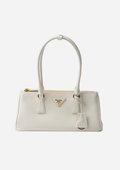 WHITE LEATHER PRADA GALLERIA MEDIUM BAG