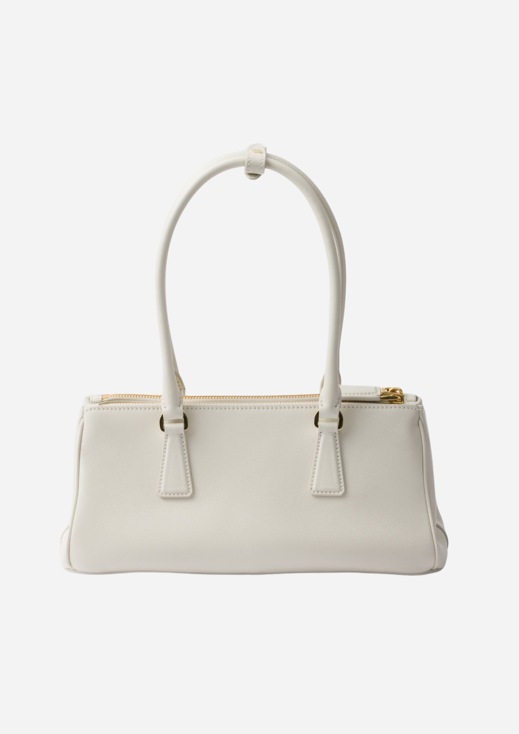 WHITE LEATHER PRADA GALLERIA MEDIUM BAG