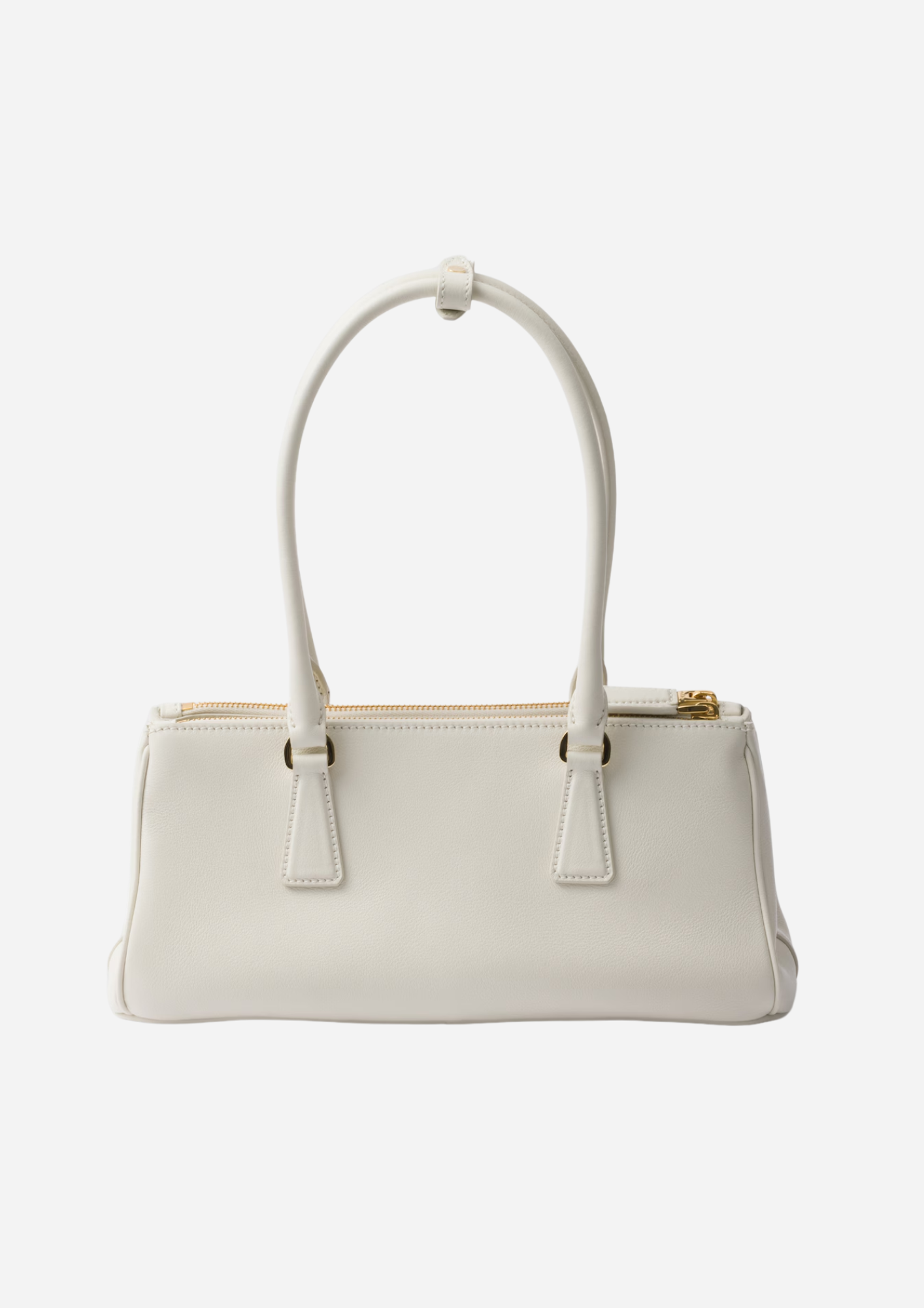 WHITE LEATHER PRADA GALLERIA MEDIUM BAG
