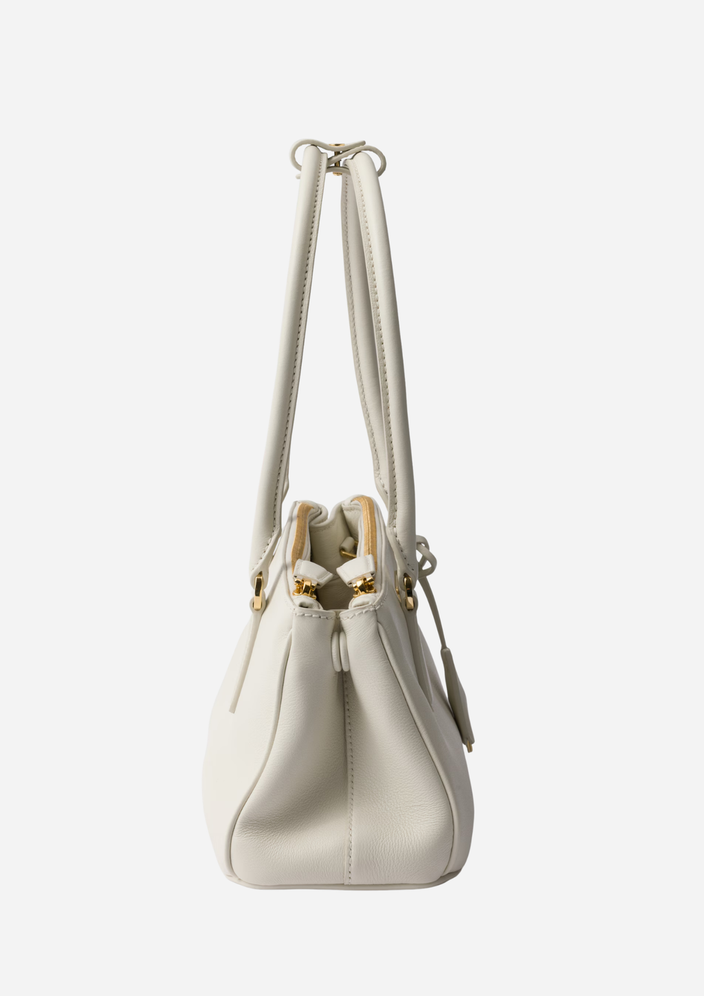 WHITE LEATHER PRADA GALLERIA MEDIUM BAG