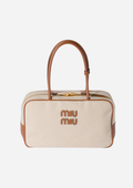 MIU MIU GROSSE BEAU TASCHE AUS CANVAS UND BEIGE LEDER