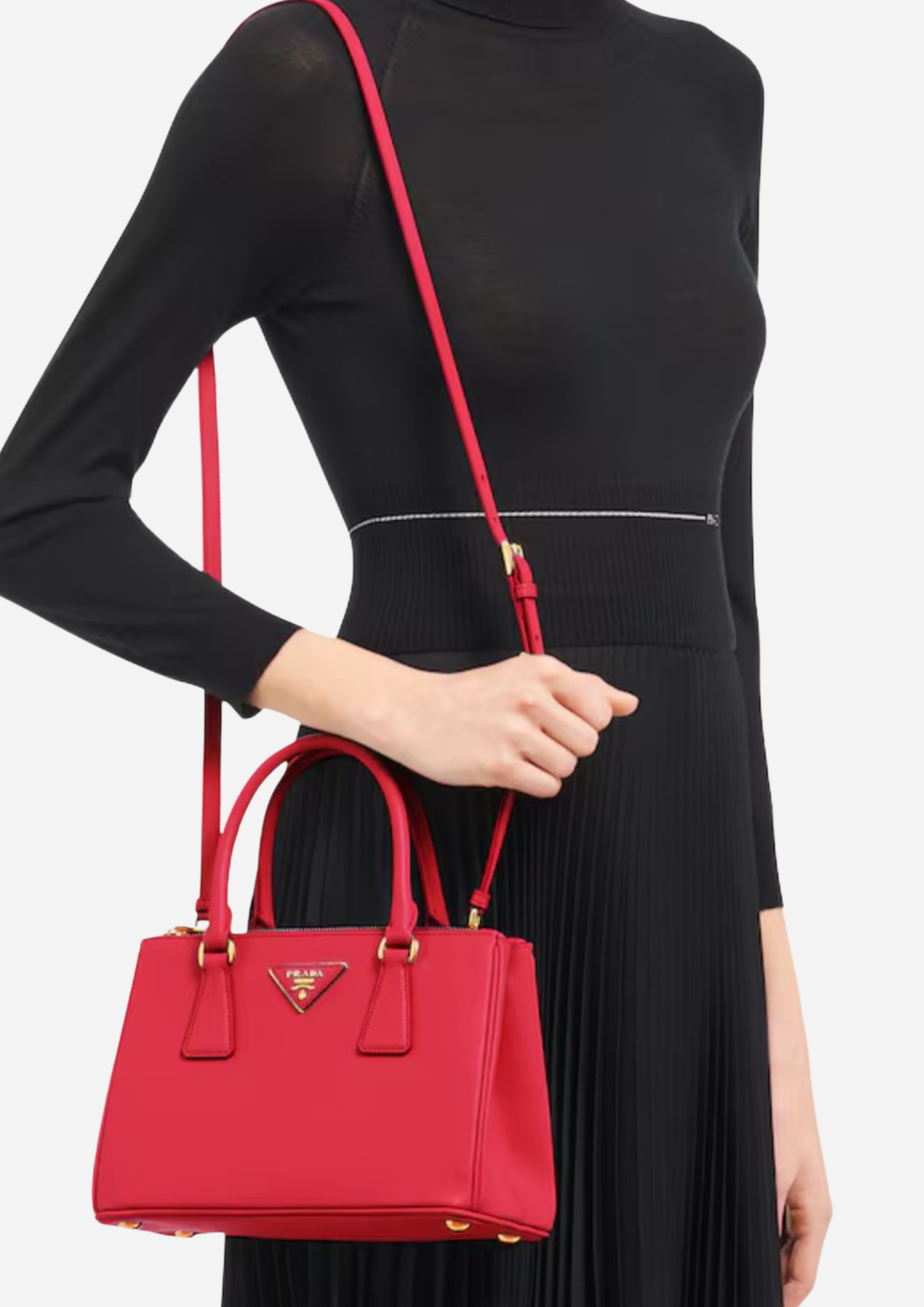 PRADA GALLERIA MINI-TASCHE AUS ROTEM SAFFIANO
