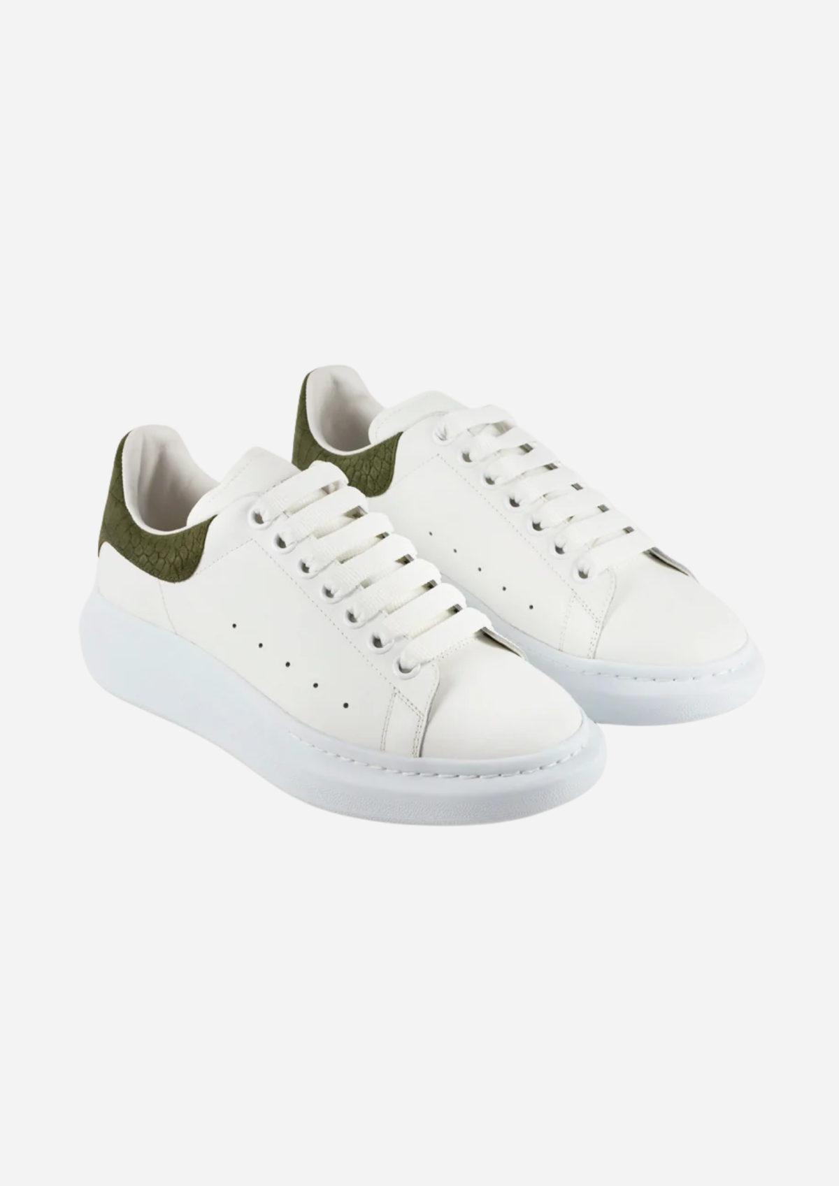 Alexander McQueen Oversized bianche e verde khaki vista frontale